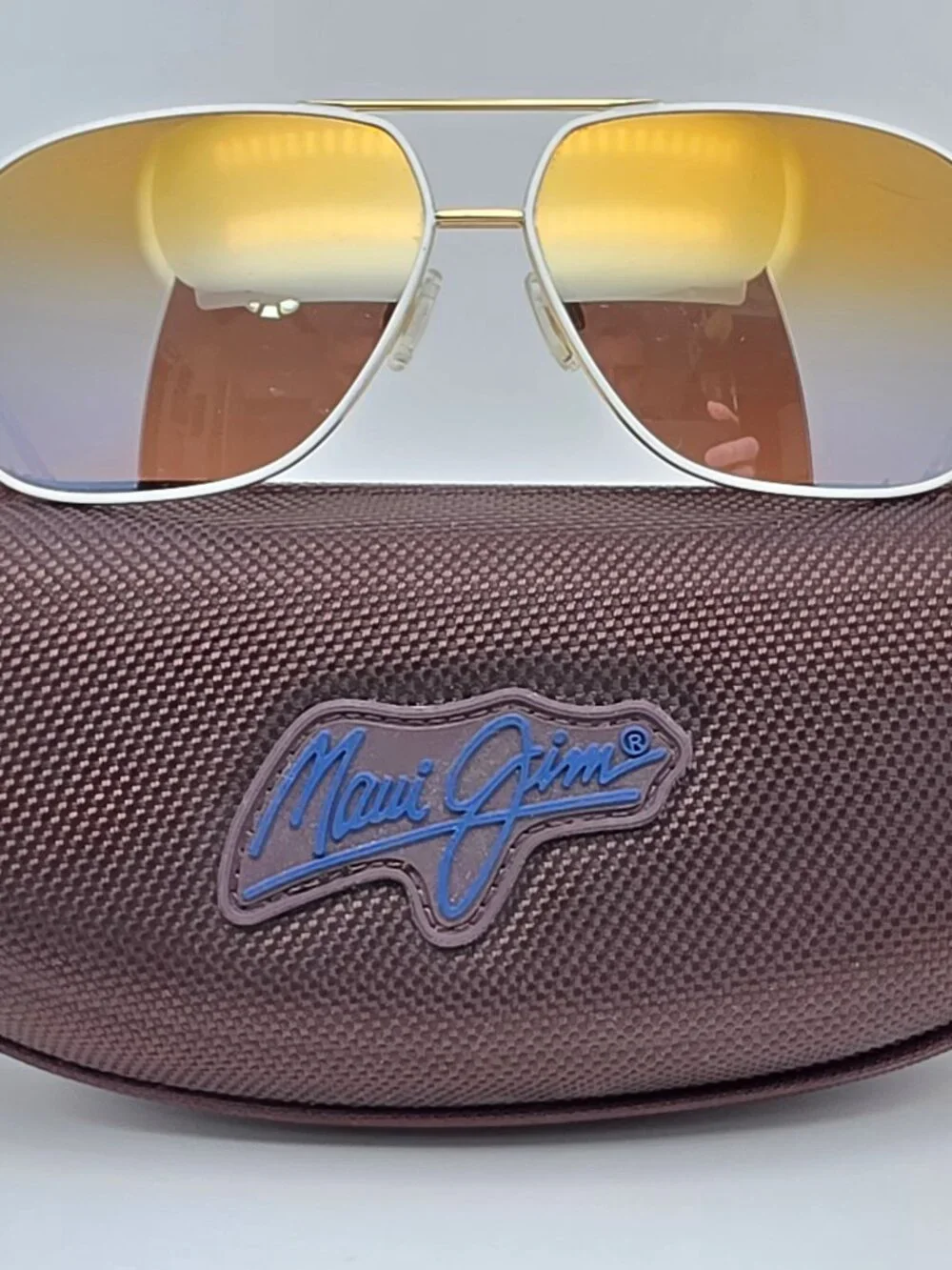 Maui Jim MJ778-05C Kami White Gold Frame Polarized Lens Aviator Sungalsses 62mm